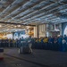 USS Ronald Reagan (CVN 76) holds an all-hands call