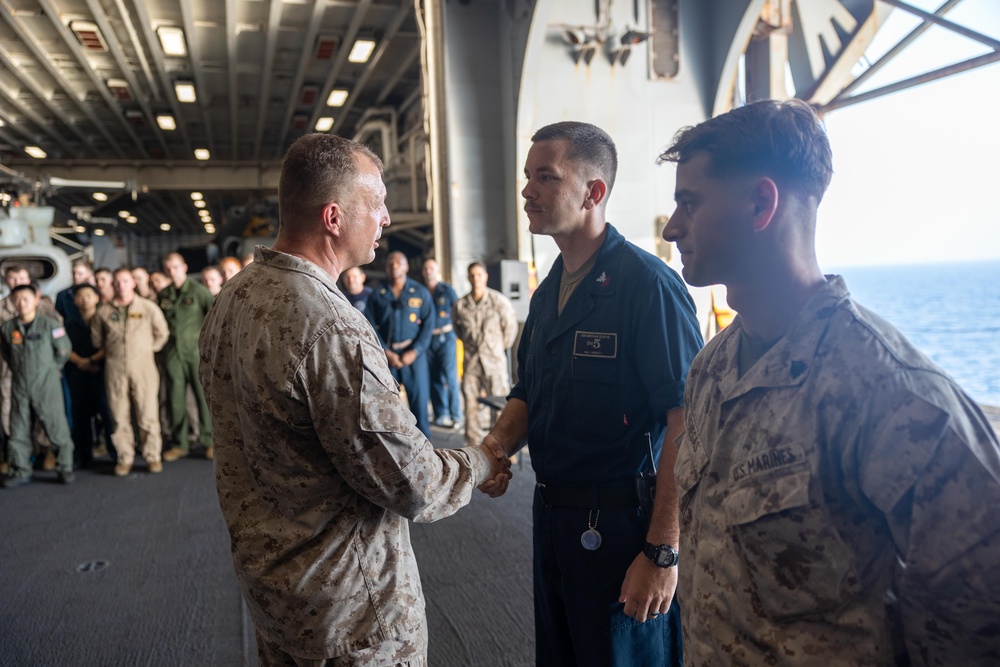 Task Force 51/5 Visits USS Bataan