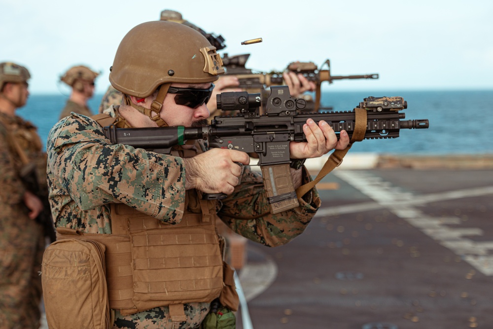 G. Co Conducts Deck Shoot Aboard the USS Green Bay