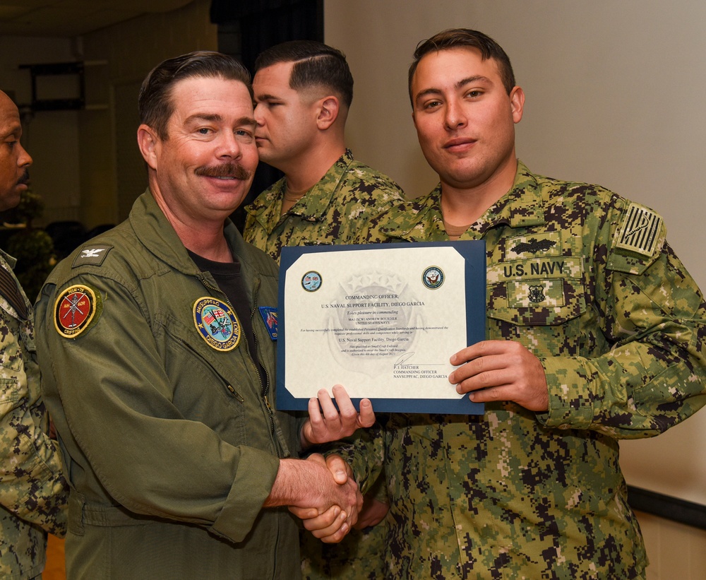 NSF Diego Garcia Awards at Quarters - August