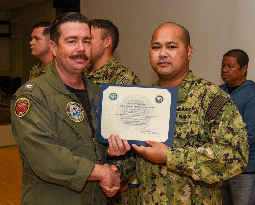 NSF Diego Garcia Awards at Quarters - August