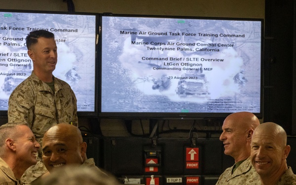 II Marine Expeditionary Force and 3rd MAW Commanding Generals visits The Combat Center During SLTE 5-23