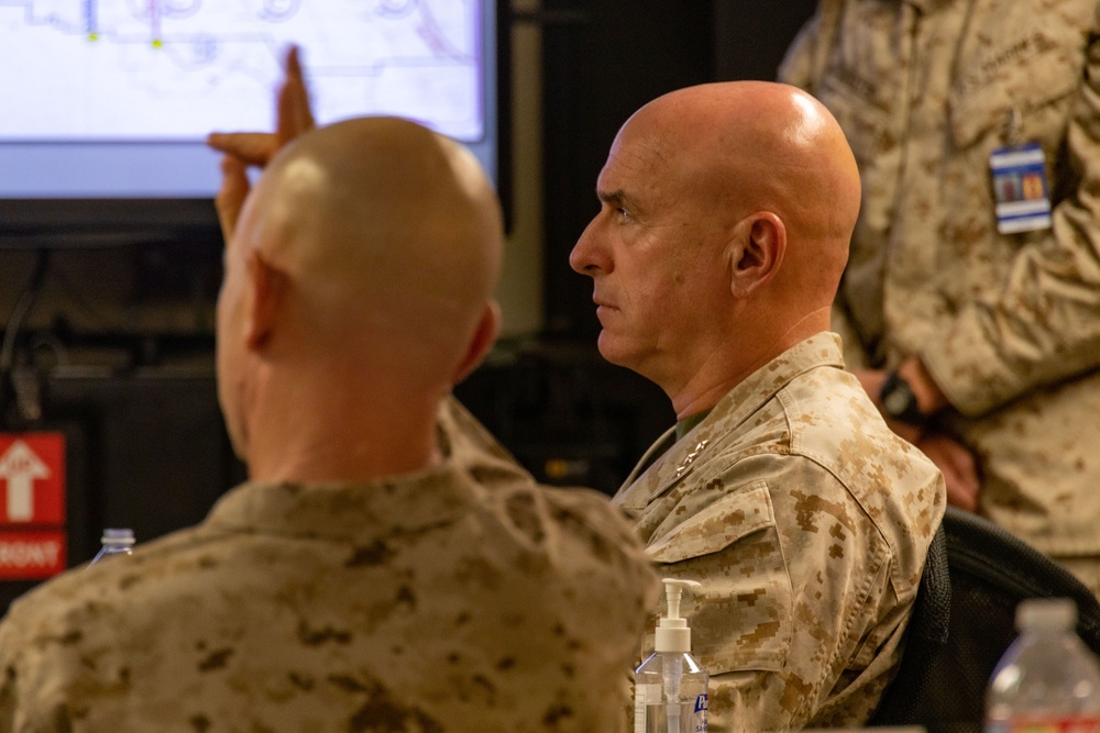 II Marine Expeditionary Force and 3rd MAW Commanding Generals visits The Combat Center During SLTE 5-23