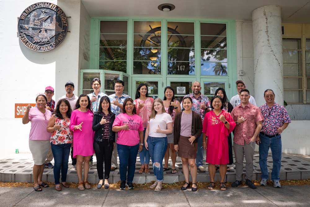 Pearl Harbor Naval Shipyard Supports Maui with Aloha in Pink