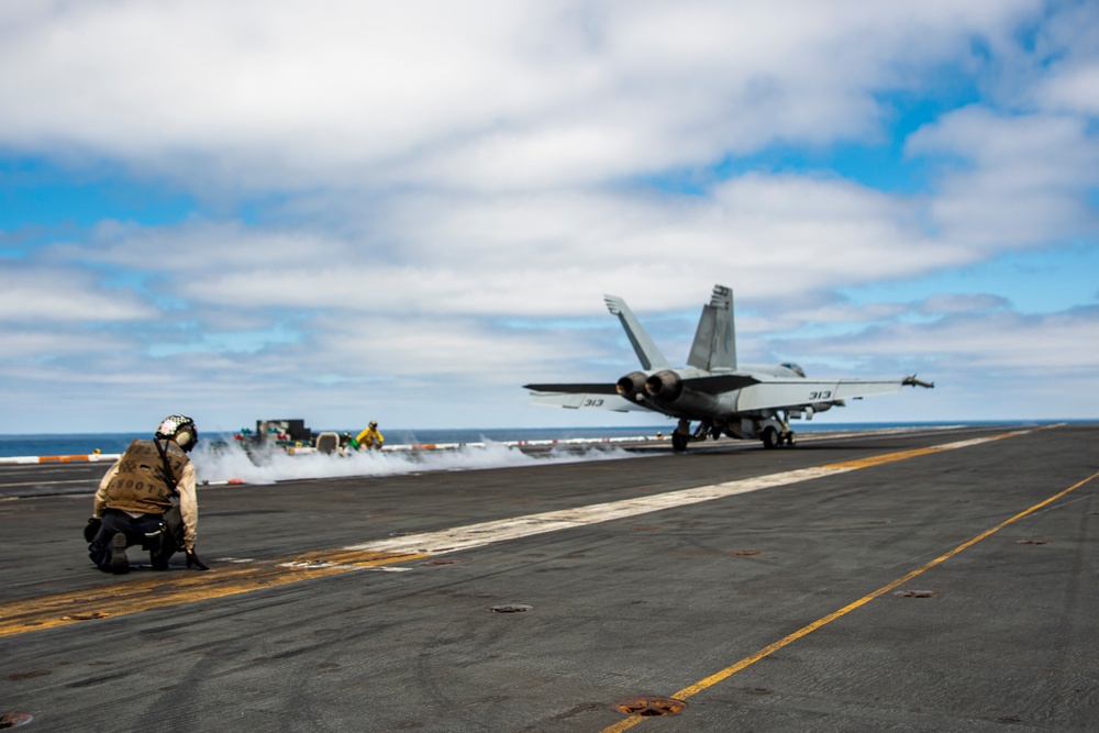 Super Hornet Launches From Flight Deck