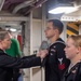 U.S. Navy Sailors Participate In Uniform Inspection