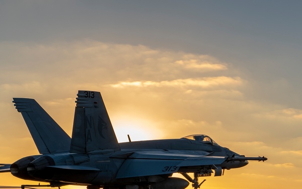 F/18 Makes An Arrested Gear Landing