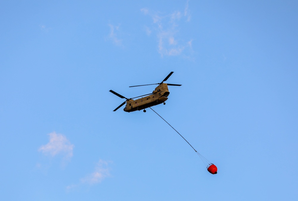 JTF-50 CH-47 Conduct Water Drop Operations on Maui Wildfire Areas