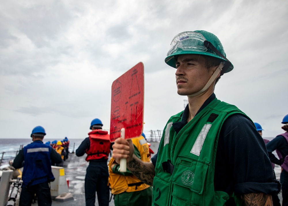 USS John Finn (DDG 113) Conducts Replenishment-at-Sea with USNS Charles Drew (T-AKE-10)