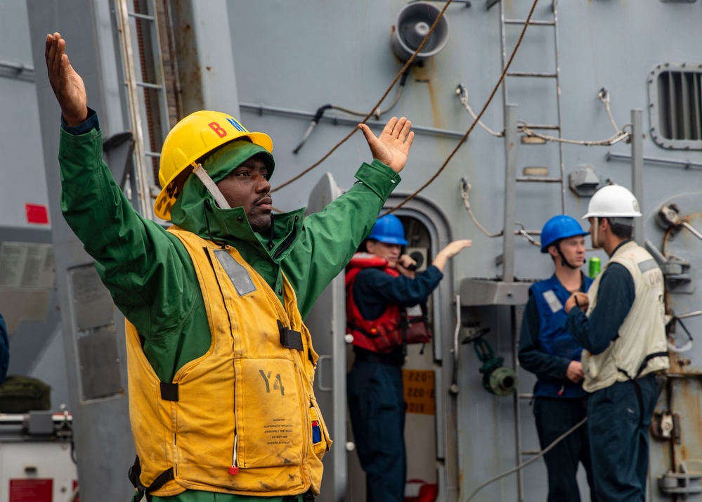 USS John Finn (DDG 113) Conducts Replenishment-at-Sea with USNS Charles Drew (T-AKE-10)