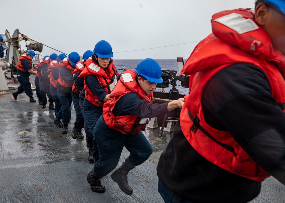 USS John Finn (DDG 113) Conducts Replenishment-at-Sea with USNS Charles Drew (T-AKE-10)