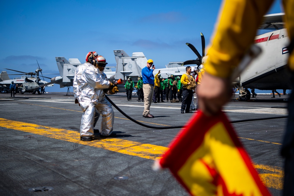 Nimitz Conducts Flight Deck Drills