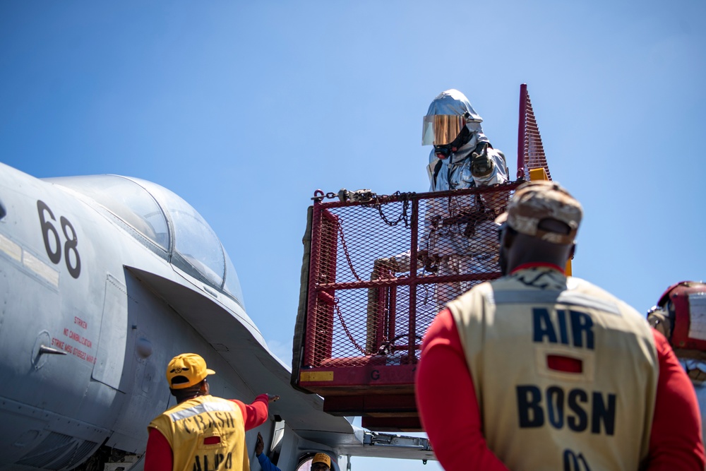 Nimitz Conducts Flight Deck Drills