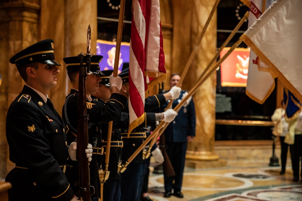 Massachusetts Families of fallen service members receive medals of Liberty and Fidelity.