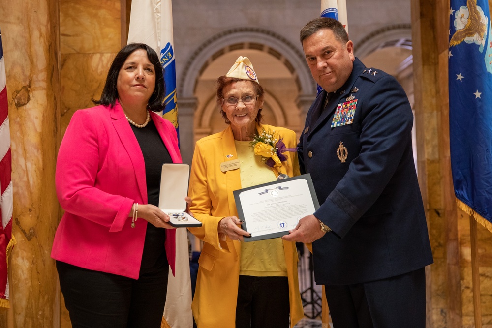 Massachusetts Families of fallen service members receive medals of Liberty and Fidelity.