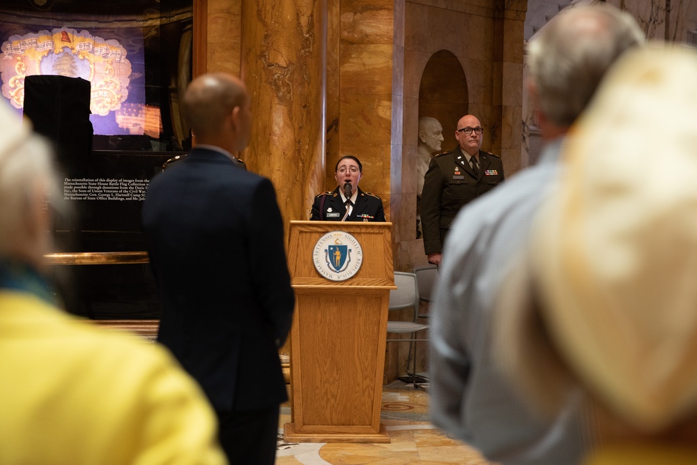 Massachusetts Families of fallen service members receive medals of Liberty and Fidelity.