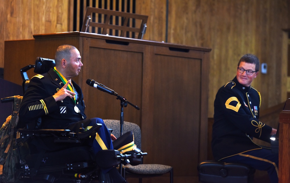 Wounded warrior receives one of the highest military police honors