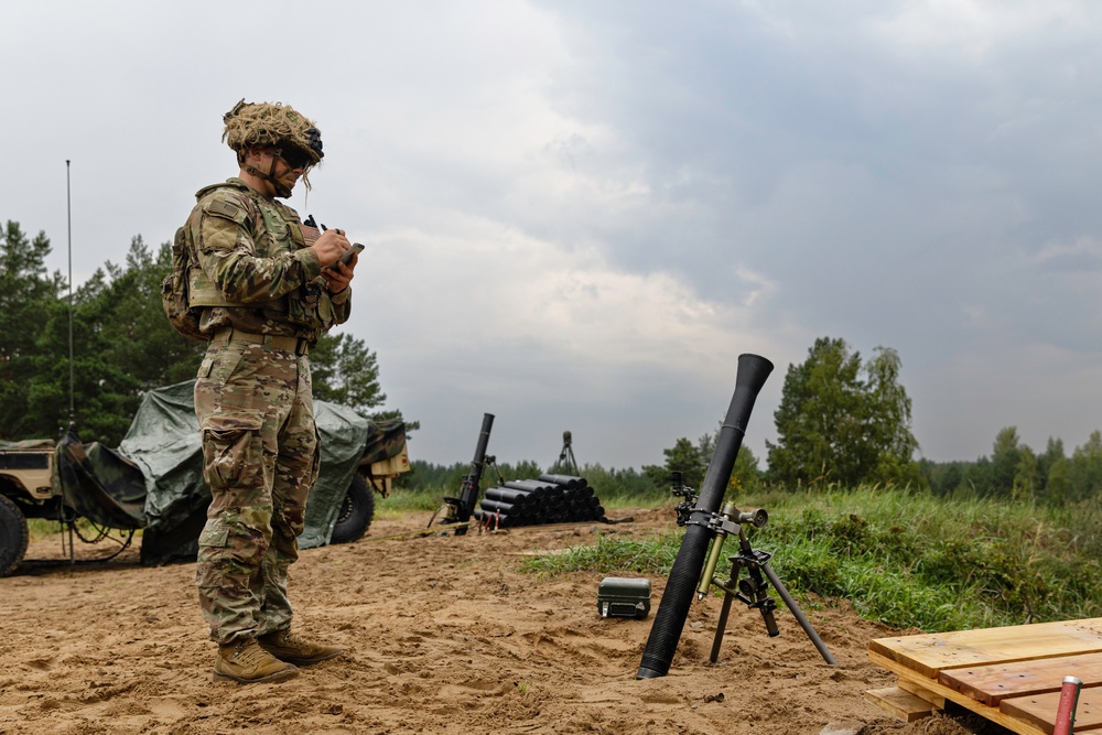 Task Force Ivy mortarmen conduct fire support coordination exercise in Latvia