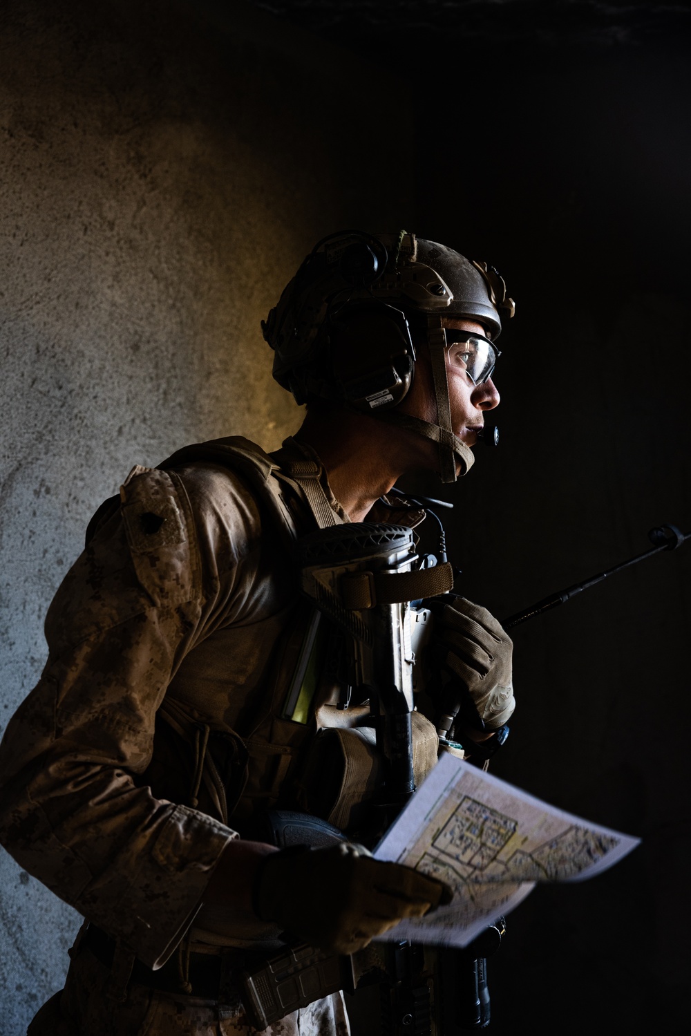 Marines with 3/7, 3rd AAB, 1st CEB conduct a mechanized assault on an urban environment during AFX 5-23