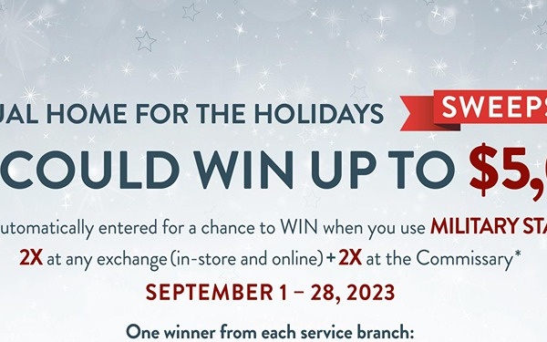 MILITARY STAR Cardmembers Can Win a Share of $30,000 in Cash with Home for the Holidays Sweepstakes