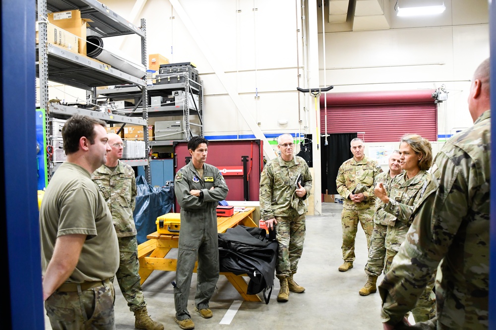 Maj. Gen. Laurie M. Farris visits the farthest-north KC-135 refueling unit, 168th Wing