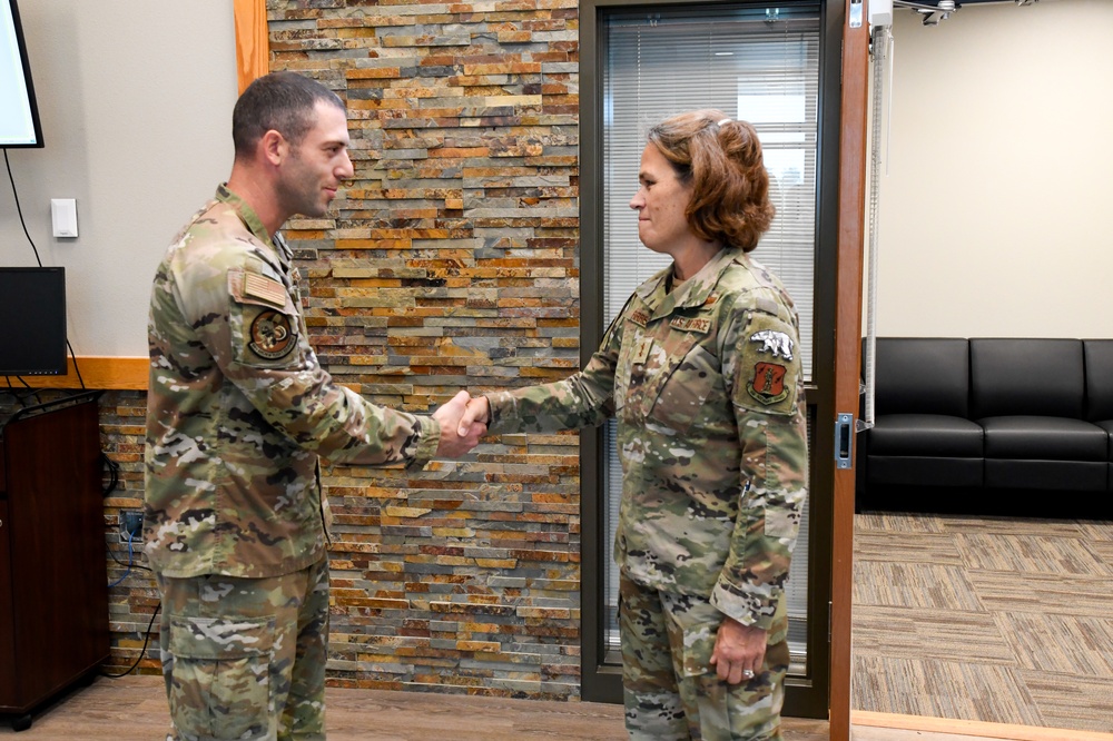 Maj. Gen. Laurie M. Farris visits the farthest-north KC-135 refueling unit, 168th Wing