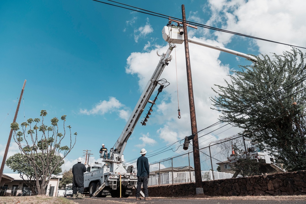 NAVFAC Hawaii restores power after a storm