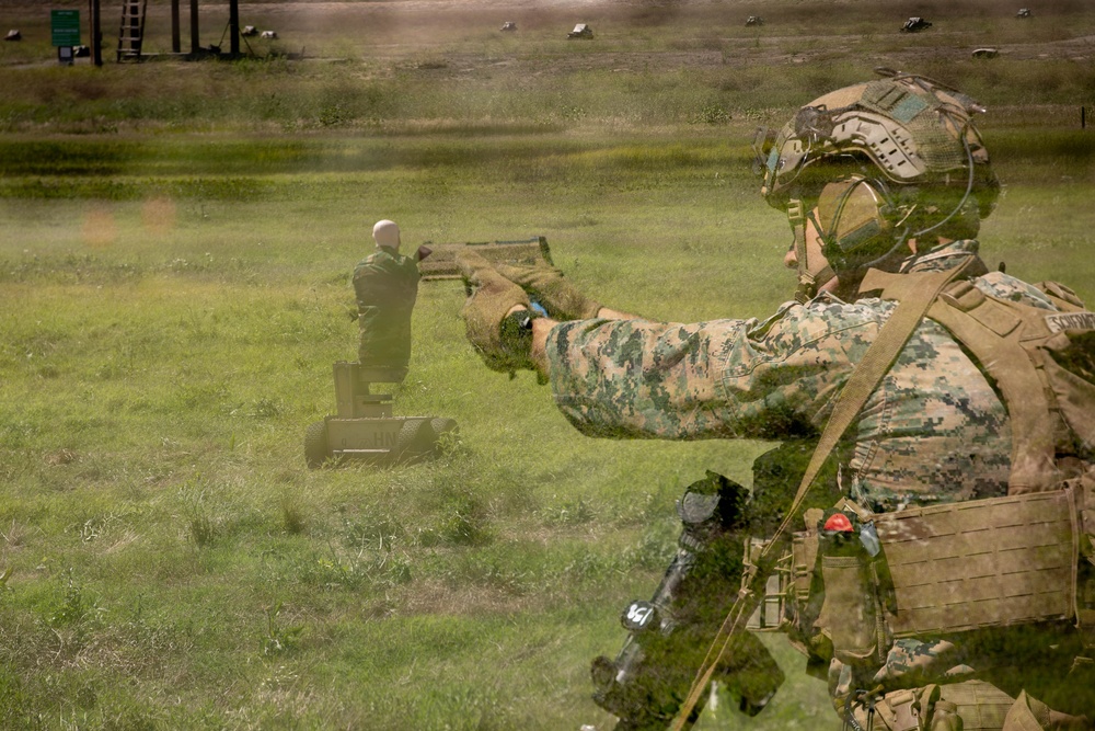 Officers attending company commander course conduct live-fire range