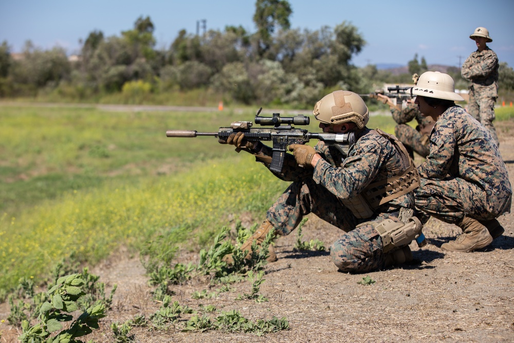 Officers attending company commander course conduct live-fire range