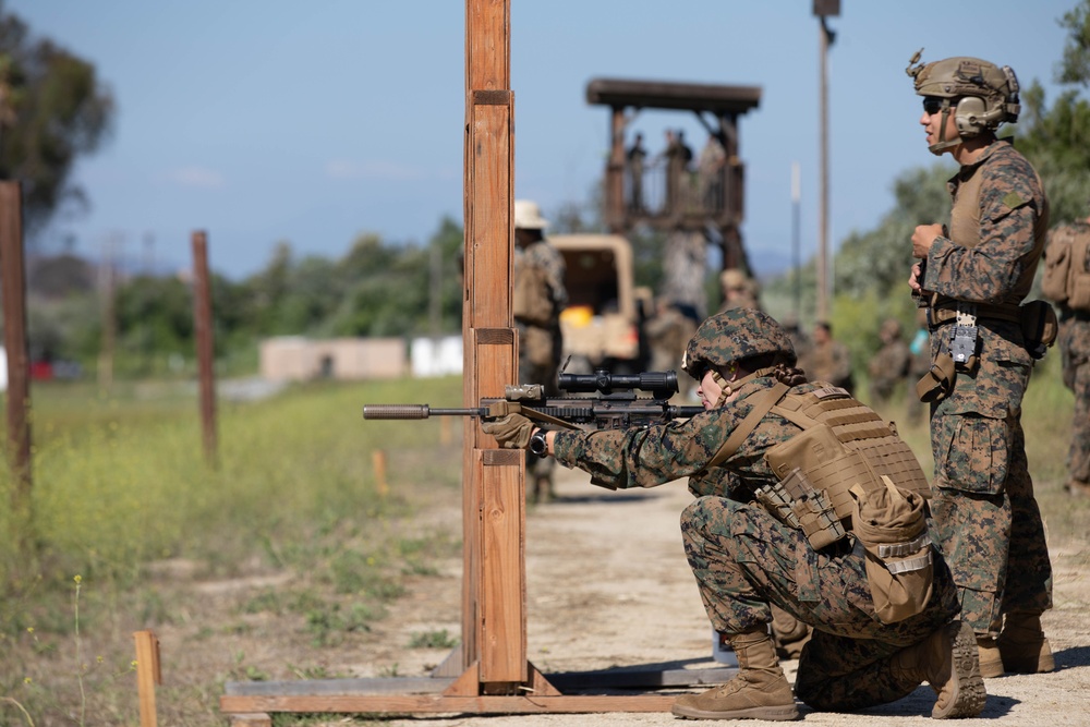 Officers attending company commander course conduct live-fire range