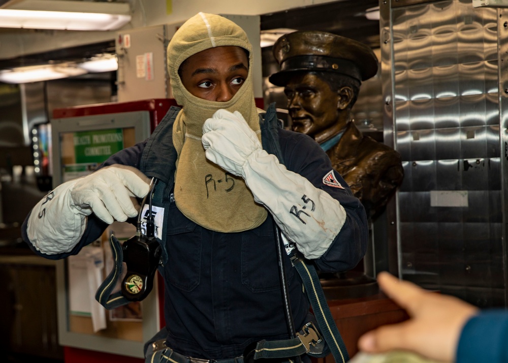 Sailors Conduct Firefighting Training Aboard USS John Finn (DDG 113)