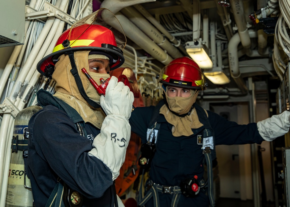 Sailors Conduct Firefighting Training Aboard USS John Finn (DDG 113)