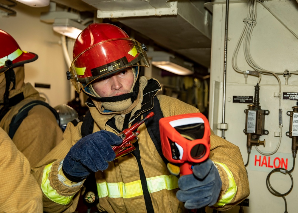 Sailors Conduct Firefighting Training Aboard USS John Finn (DDG 113)