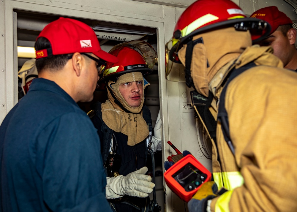 Sailors Conduct Firefighting Training Aboard USS John Finn (DDG 113)