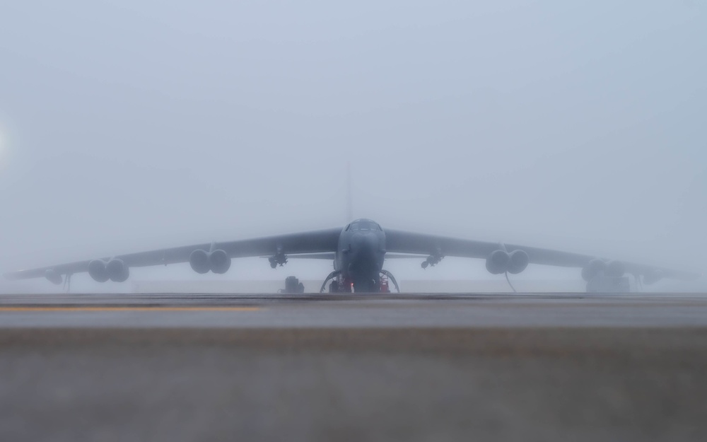 Team Minot completes pre-flight operations in foggy conditions
