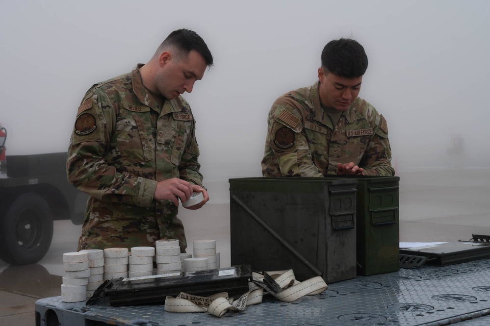 Team Minot completes pre-flight operations in foggy conditions
