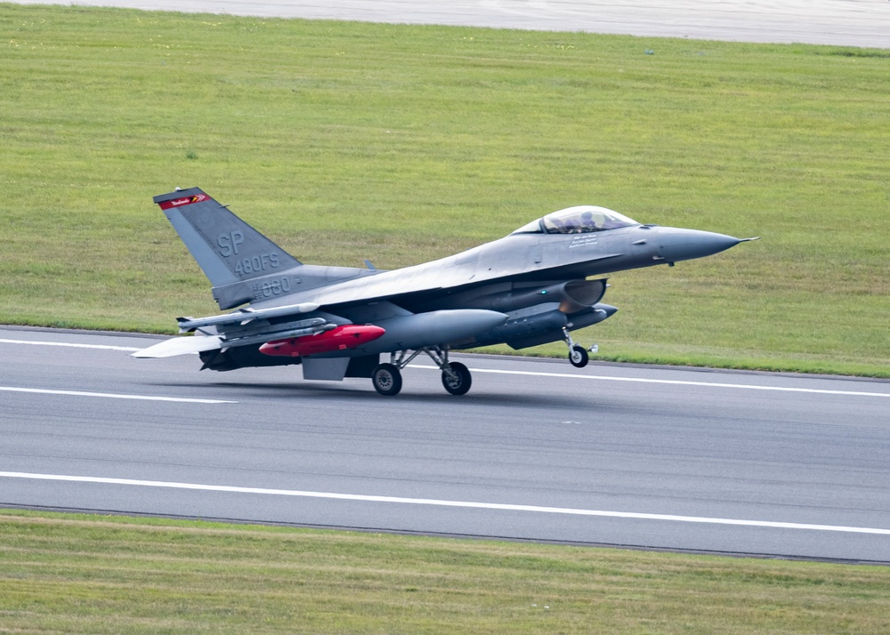 52nd FW F-16s arrive at RAFM in support of Cobra Warrior 23-2