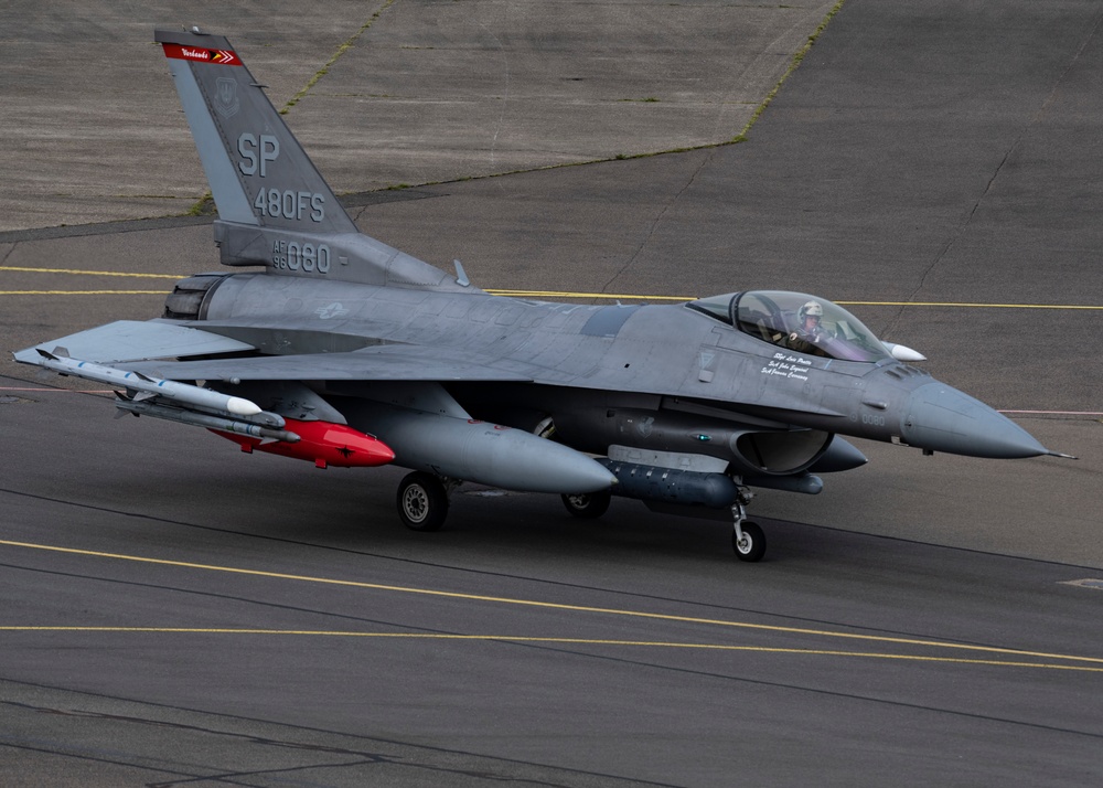 52nd FW F-16s arrive at RAFM in support of Cobra Warrior 23-2