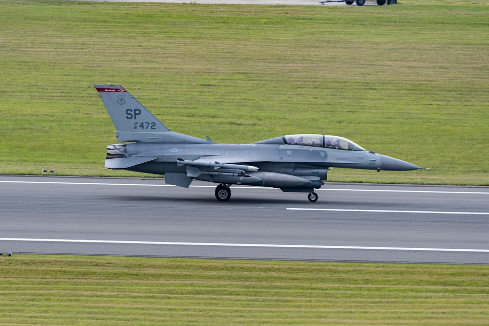 52nd FW F-16s arrive at RAFM in support of Cobra Warrior 23-2