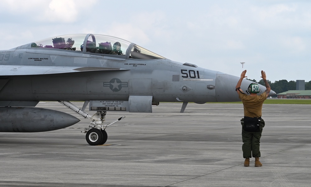 U.S. Navy Electronic Attack Squadron (VAQ) 209 trains at the Air Dominance Center