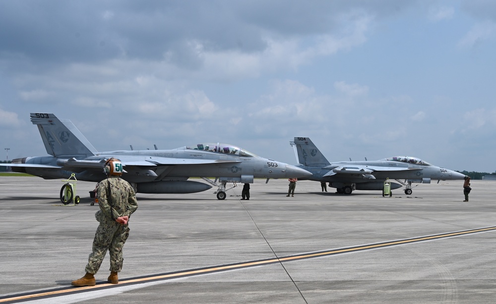 U.S. Navy Electronic Attack Squadron (VAQ) 209 trains at the Air Dominance Center