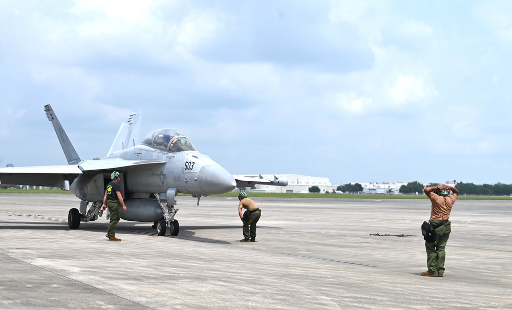 U.S. Navy Electronic Attack Squadron (VAQ) 209 trains at the Air Dominance Center