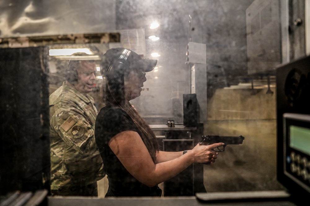 445th AW defender provide small arms training to AFLCMC deployer