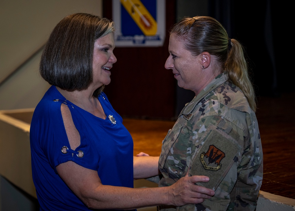 Kristen Christy speaks at Seymour Johnson AFB