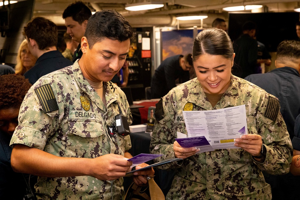 Education Fair aboard USS George Washington