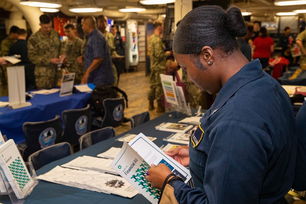 Education Fair aboard USS George Washington