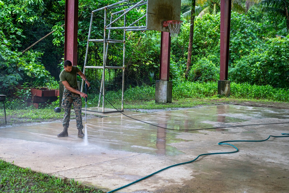 KM23: Yap Catholic High School Basketball Court Power Wash