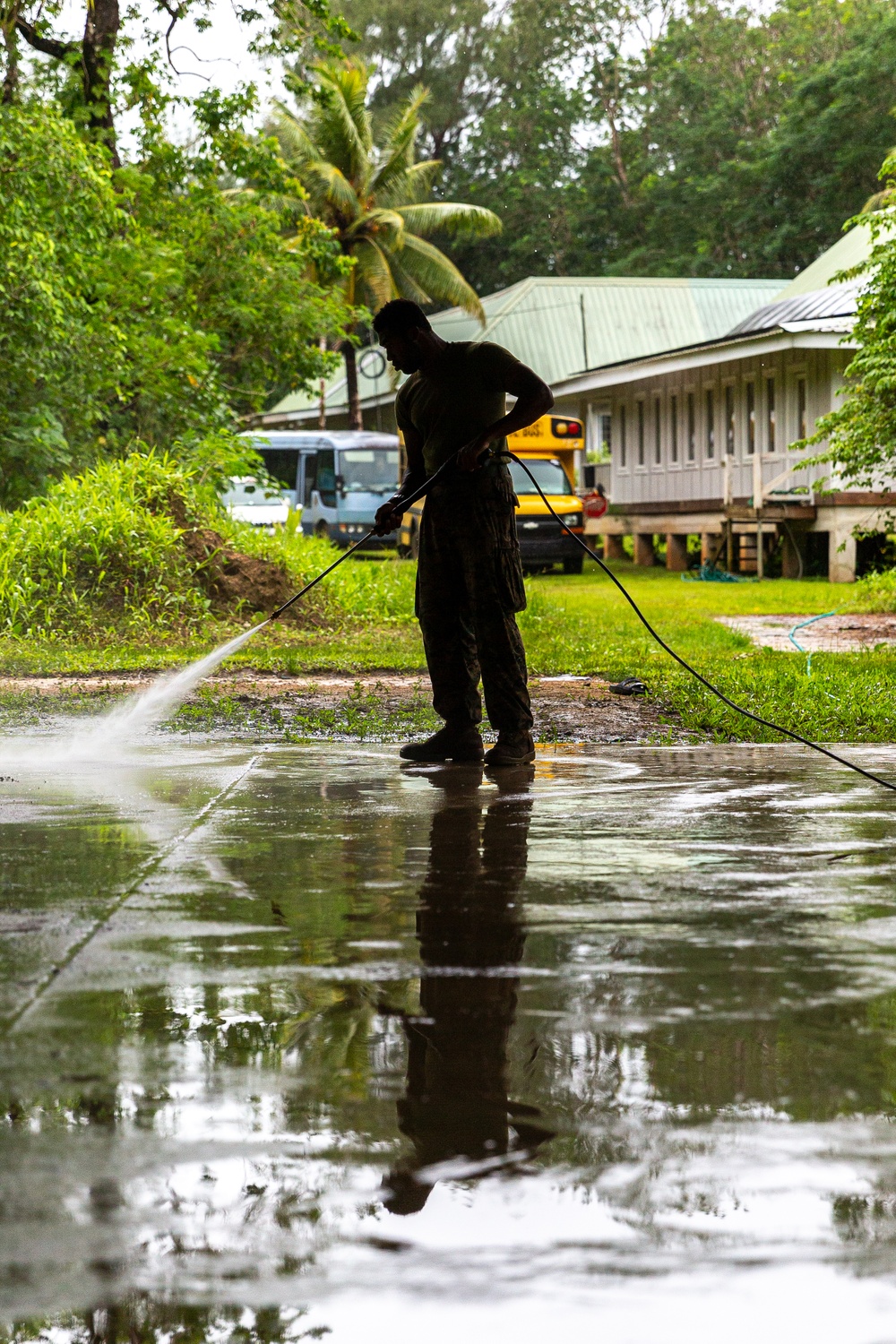 KM23: Yap Catholic High School Basketball Court Power Wash