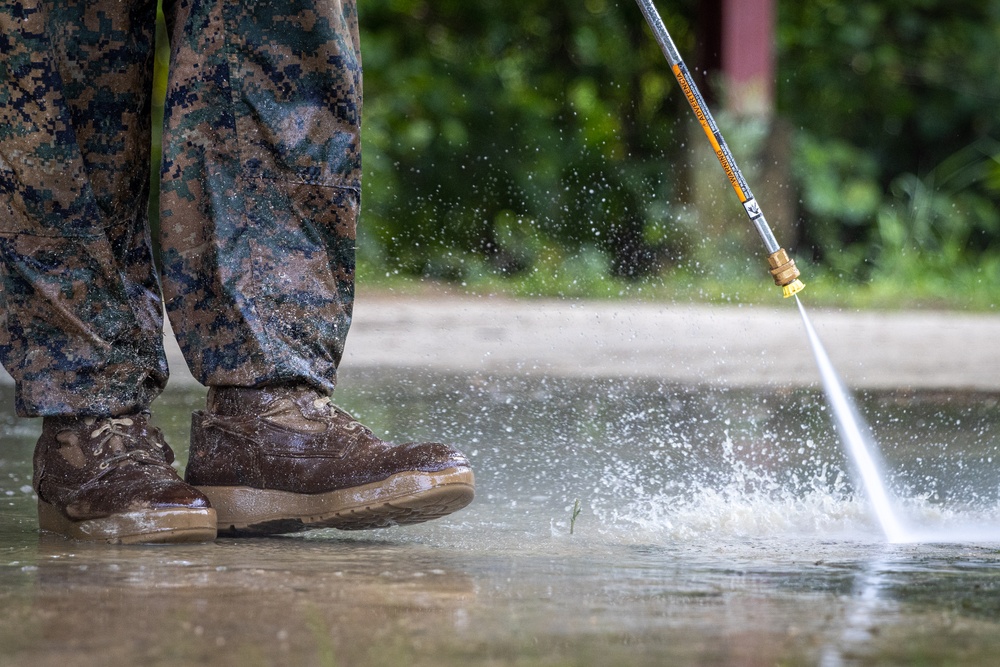 KM23: Yap Catholic High School Basketball Court Power Wash