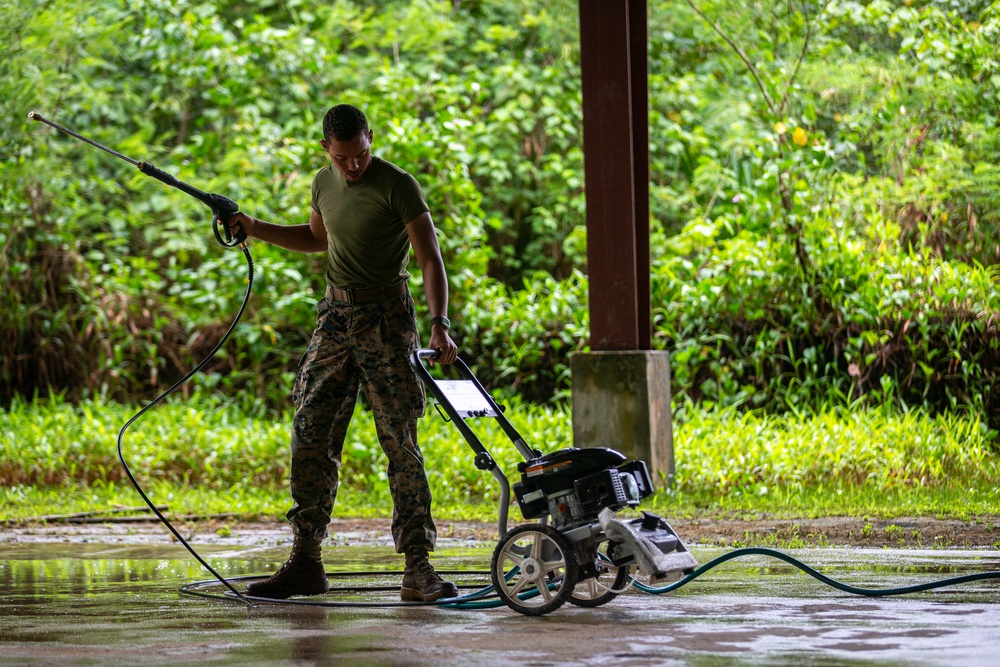 KM23: Yap Catholic High School Basketball Court Power Wash